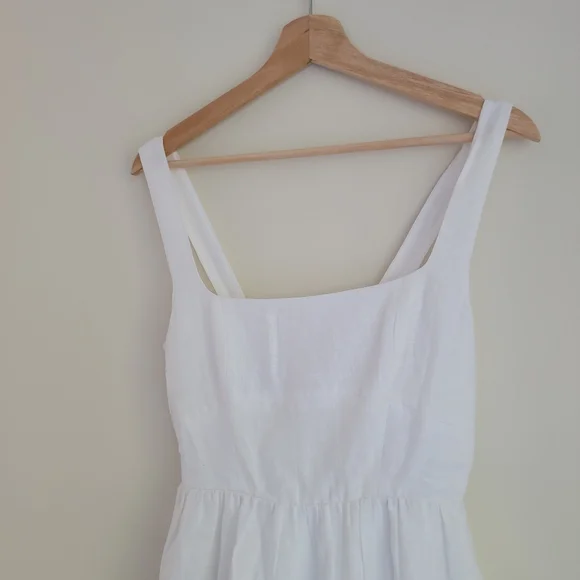 NWT Quince 100% European Linen Fit & Flare Midi Dress, White, S - Picture 2 of 12